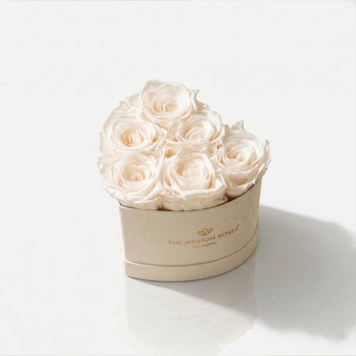 Baby Heart Beige Box | White Roses