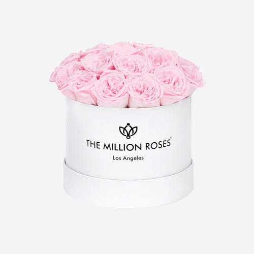 Classic White Dome Box | Light Pink Roses