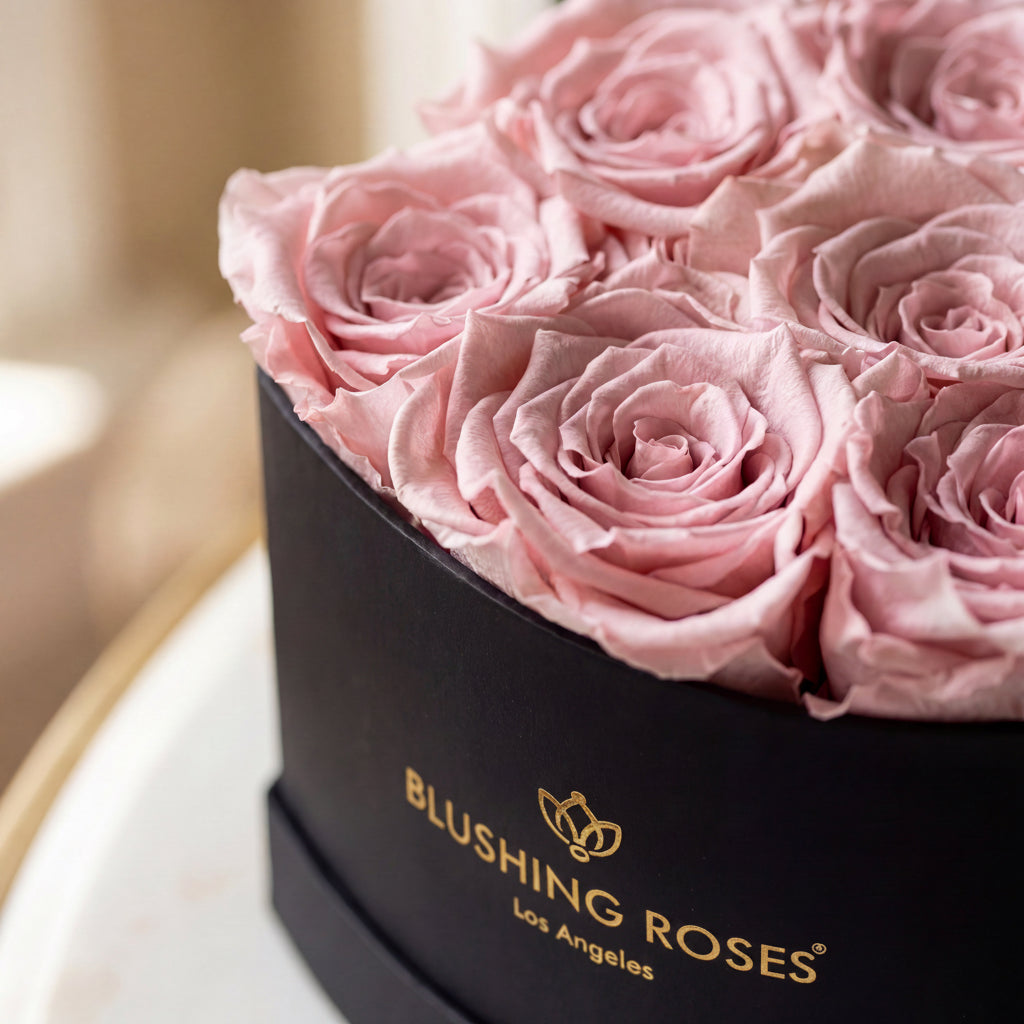 Baby Heart Black Box | Light Pink Roses