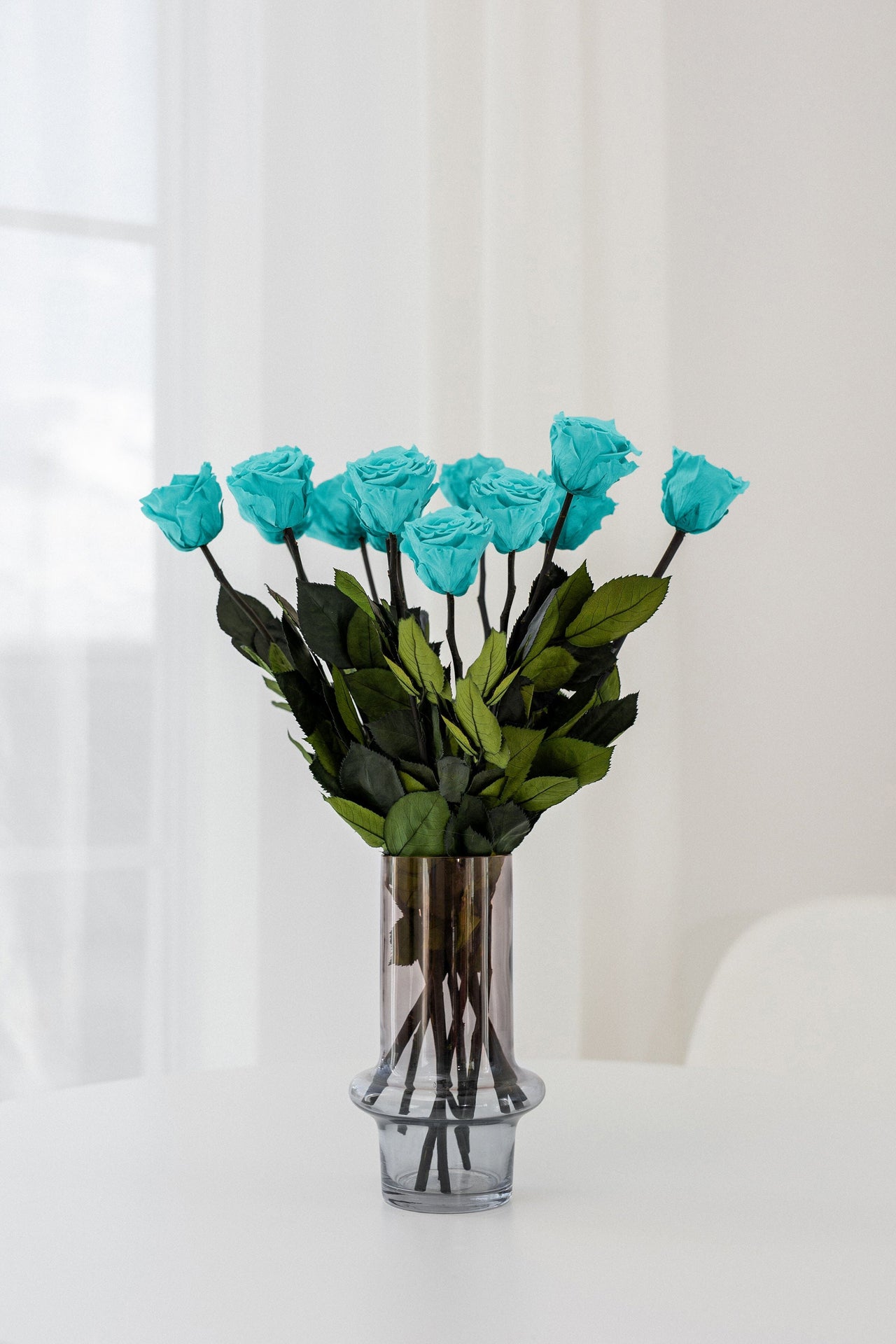 Long Stem Roses | Turquoise Roses | BLUSHING ROSES