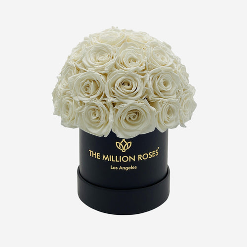 Basic Black Superdome Box | White Roses